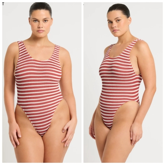 New Bond-Eye Maxam Rooibos Stripe One Piece Swimsuit One Size NWT - Picture 5 of 11